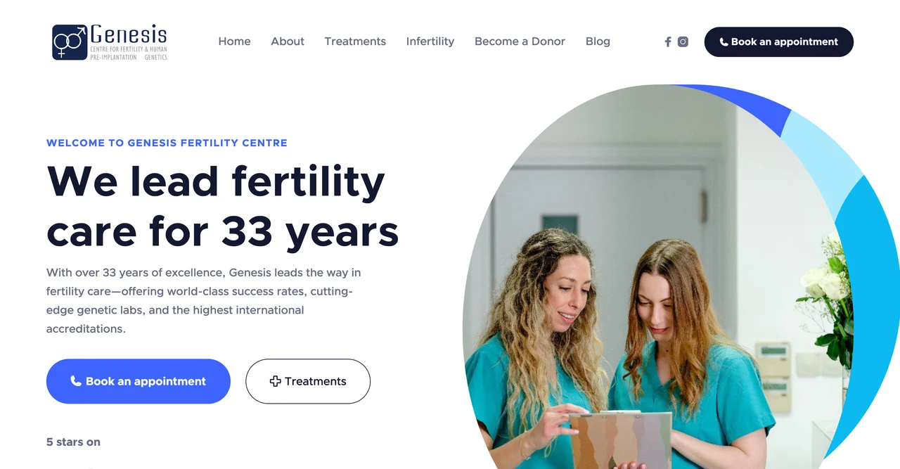 Genesis Clinic — A Fertility Clinic Website