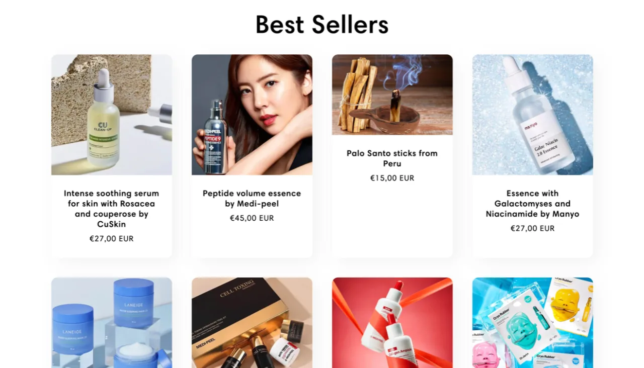 The Korean Cosmetics product listing